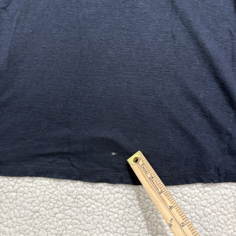 J. Jill Love Linen Knit Blouse Navy Blue 3/4 Sleeve Top Large Shirt Breathable - Picture 6 of 8